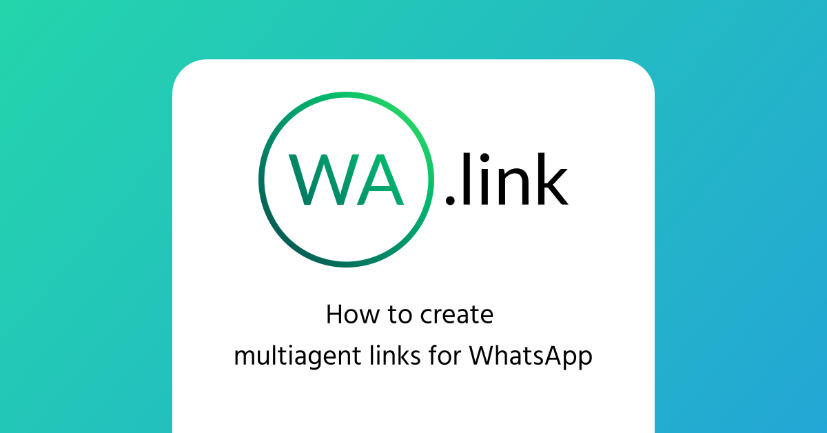 How to create multiagent links for WhatsApp
