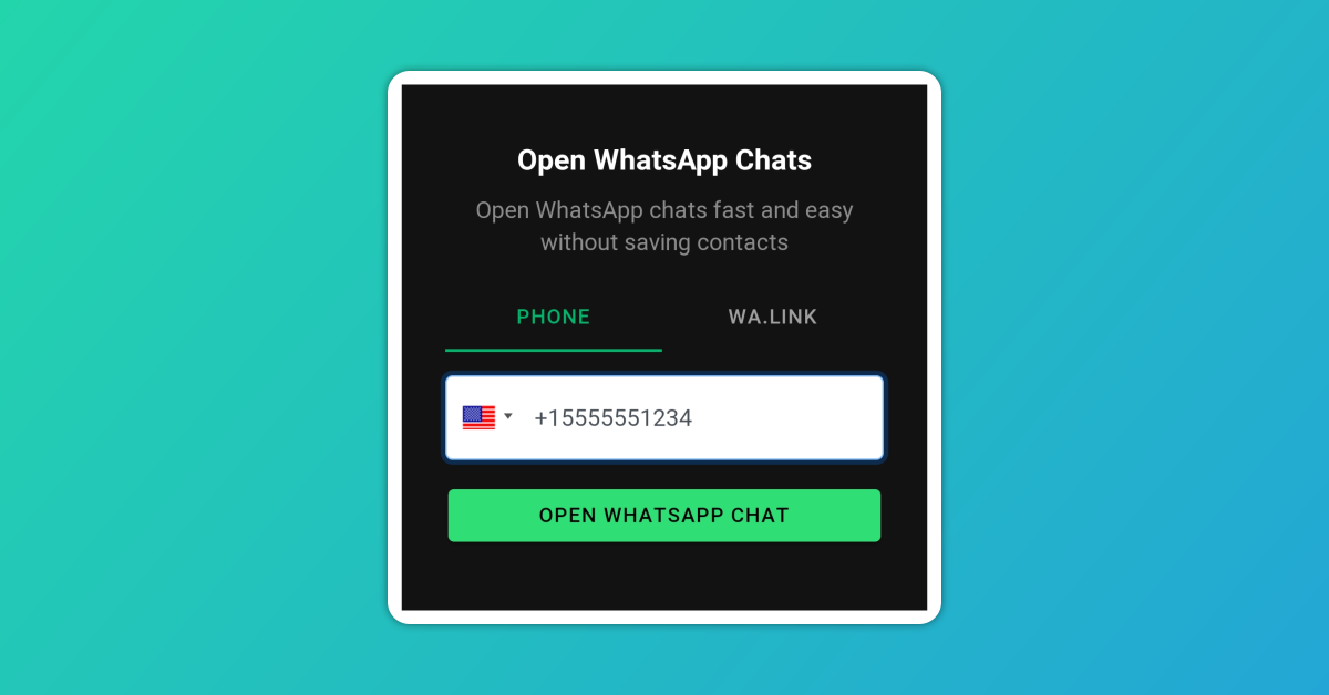 How to open WhatsApp chats without saving contacts