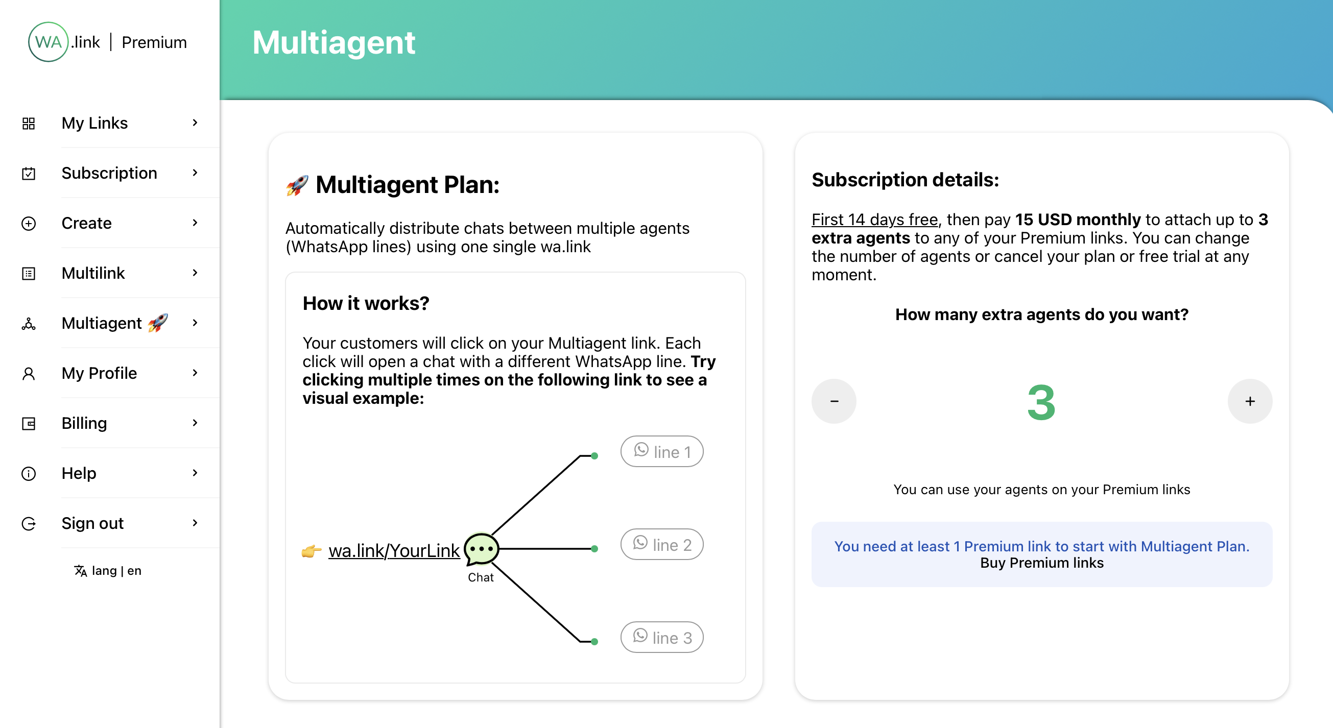 multiagent subscription walink