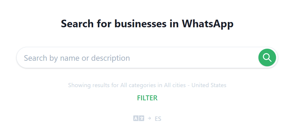 Search for businesses in WhatsApp